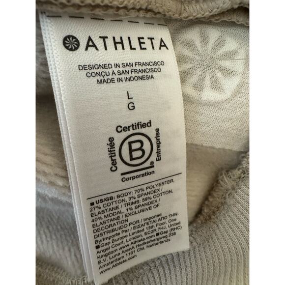 Athleta Retroplush Revive Abalone Half Zip Sweatshirt Large - Picture 11 of 12